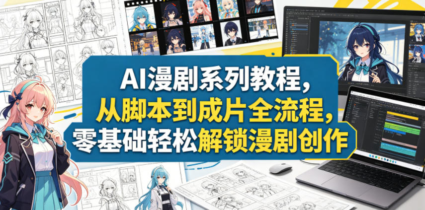 AI漫剧系列教程，从脚本到成片全流程，零基础轻松解锁漫剧创作-创业资源网