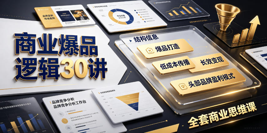 商业爆品逻辑30讲|拆解各行各业头部品牌盈利模式,吃透爆品打造、低成本传播、长效变现全套商业思维课 商业爆品逻辑30讲|拆解各行各业头部品牌盈利模式,吃透爆品打造、低成本传播、长效变现全套商业思维课