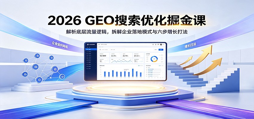 2026 GEO搜索优化掘金课：解析底层流量逻辑，拆解企业落地模式与六步增长打法-创业资源网
