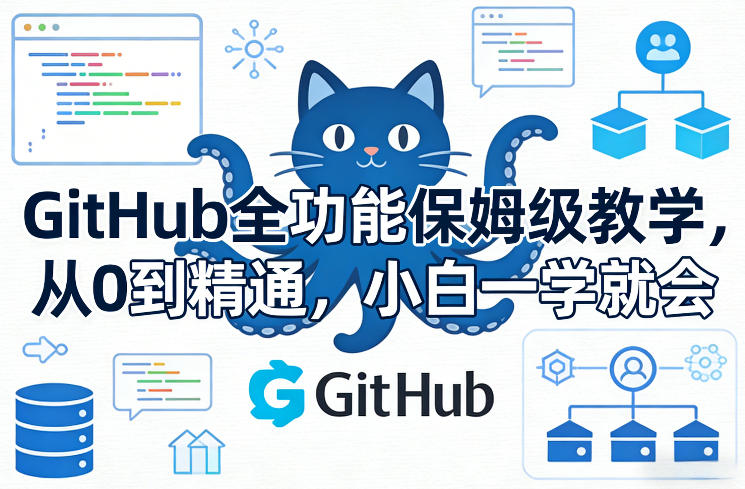 GitHub全功能保姆级教学,从0到精通,小白一学就会 GitHub全功能保姆级教学,从0到精通,小白一学就会