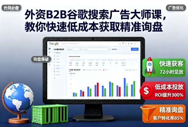 外资B2B谷歌搜索广告大师课,教你快速低成本获取精准询盘-创业资源网