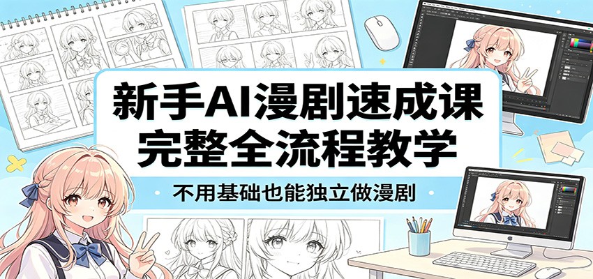 新手AI漫剧速成课：完整全流程教学，不用基础也能独立做漫剧-创业资源网