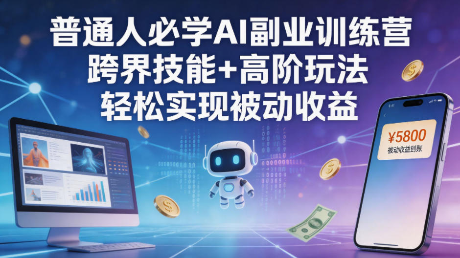 普通人必学AI副业训练营跨界技能+高阶玩法轻松实现被动收益-创业资源网
