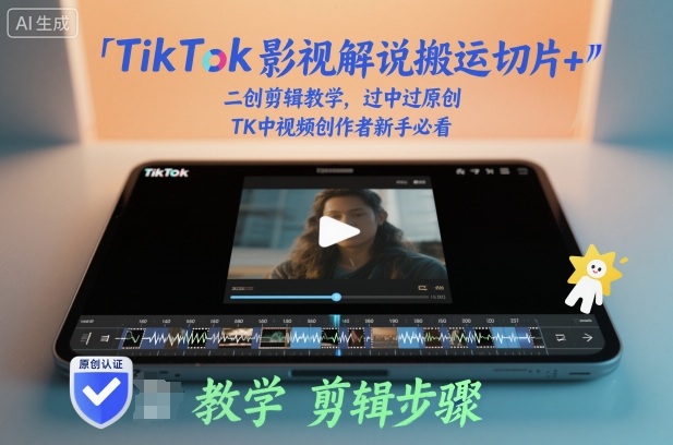 TikTok影视解说搬运切片+二创剪辑教学，过中过原创，TK中视频创作者新手必看-创业资源网