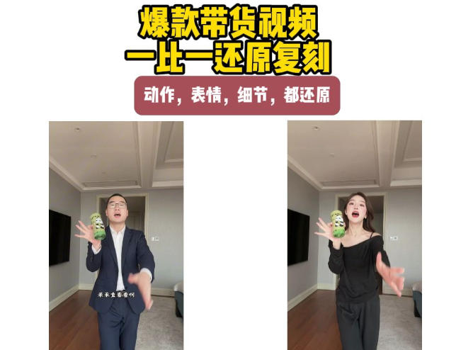 AI带货视频复刻，一比一还原加二创，动作，表情，细节，都还原，新手也能直接套用-创业资源网