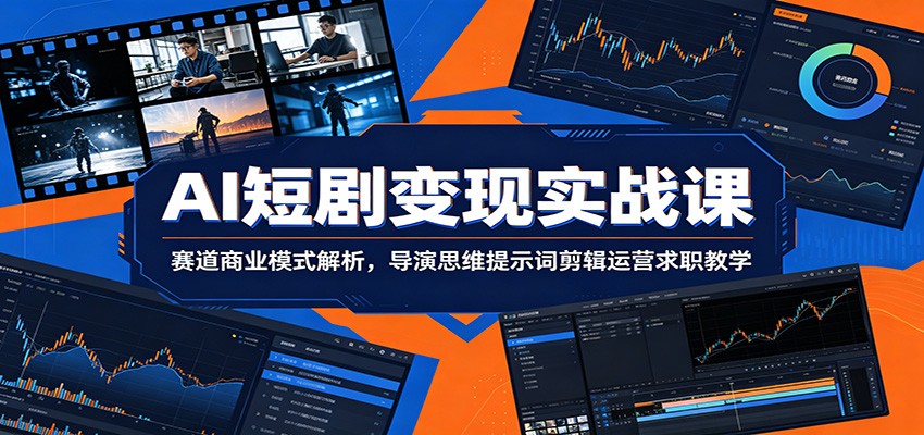 AI短剧变现实战课：赛道商业模式解析，导演思维提示词剪辑运营求职教学-创业资源网