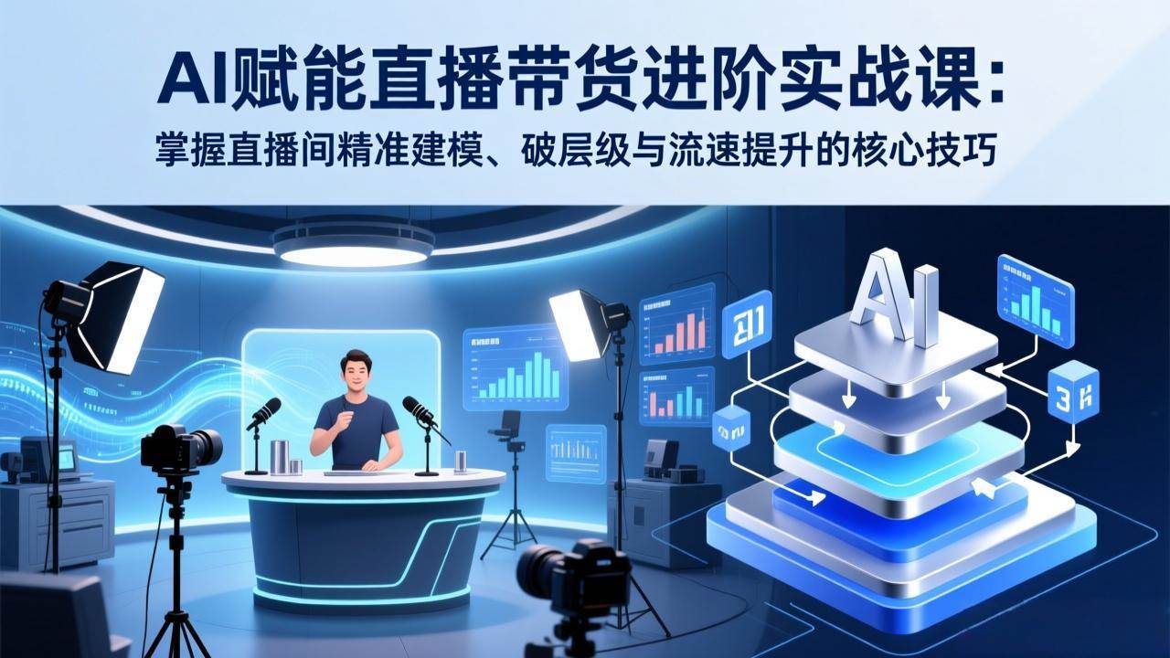 (17405期)AI赋能直播带货进阶实战课:掌握直播间精准建模、破层级与流速提升的核心技巧-创业资源网