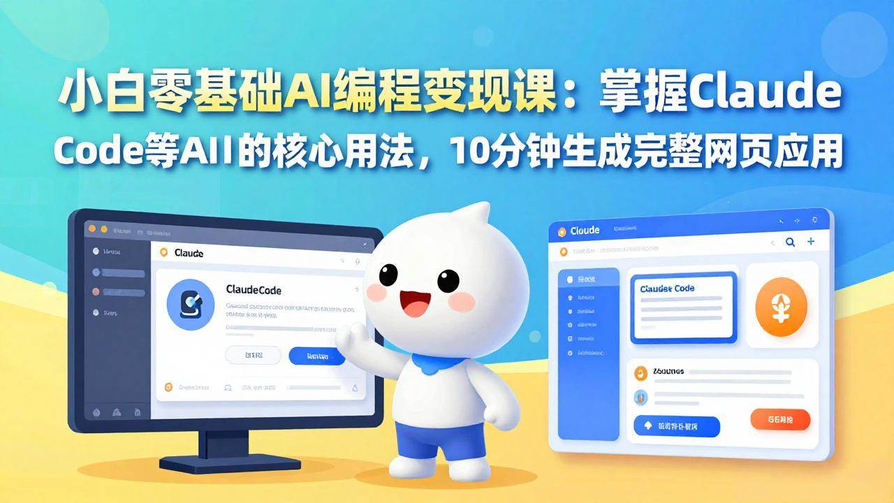 （17562期）小白零基础AI编程变现课：掌握Claude Code等AI工具的核心用法，10分钟生成完整网页应用-创业资源网