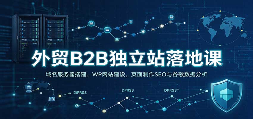 外贸B2B独立站落地课：域名服务器搭建，WP网站建设，页面制作SEO与谷歌数据分析-创业资源网