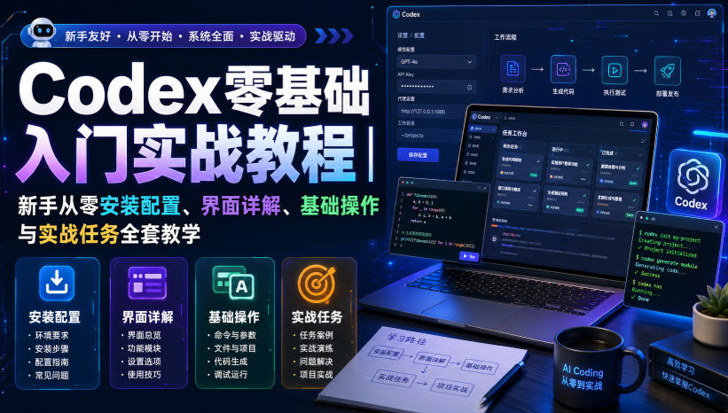 Codex零基础入门实战教程｜新手从零安装配置、界面详解、基础操作与实战任务全套教学-创业资源网