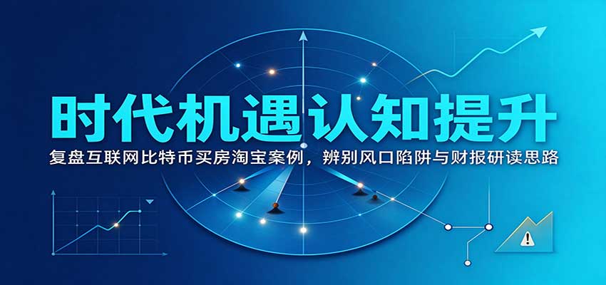 时代机遇认知提升：复盘互联网比特币买房淘宝案例，辨别风口陷阱与财报研读思路-创业资源网