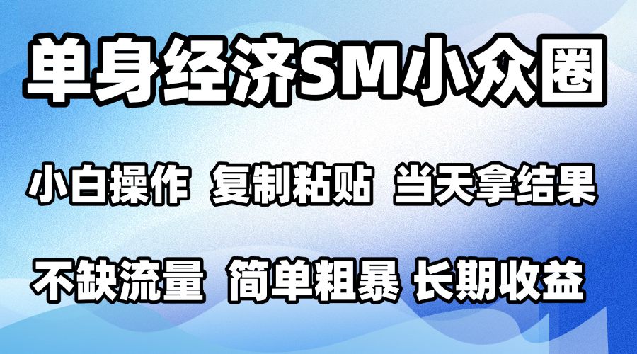 2026最新小众SM男粉情感赛道，十分钟见收益，单日2000＋小白也能当天上手，可批量放大-创业资源网