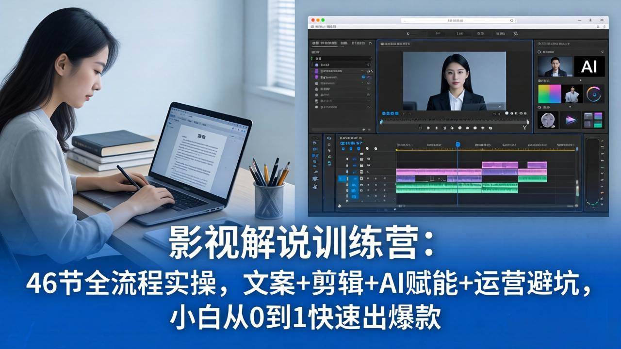 （18053期）影视解说特训营：46节全流程实操，文案+剪辑+AI赋能+运营避坑，小白从0到1快速出爆款-创业资源网