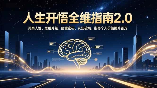 （16898期）人生开悟全维指南2.0：洞察人性、思维升级、财富密码，认知破局，指导个人价值提升百万-创业资源网
