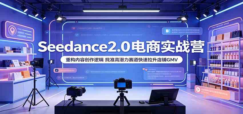 Seedance2.0电商实战营:重构内容创作逻辑,找准高潜力赛道快速拉升店铺GMV-创业资源网