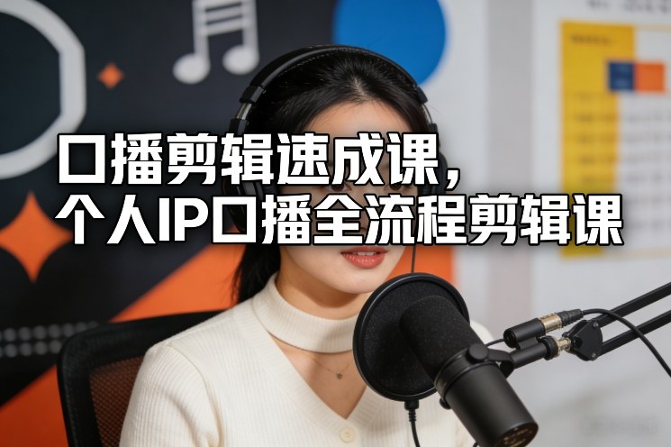 口播剪辑速成课，个人IP口播全流程剪辑课-创业资源网