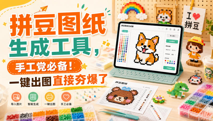 拼豆图纸生成工具，手工党必备！一键出图直接夯爆了-创业资源网