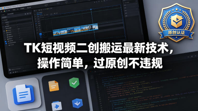 TK短视频二创搬运最新技术，操作简单，过原创不违规-创业资源网