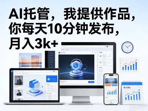 公众号AI托管，我提供作品，你每天10分钟发布，月入3k+【揭秘】-创业资源网