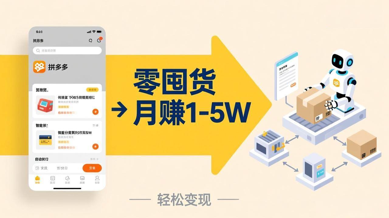 （17490期）不用囤货不用跑单！拼多多虚拟玩法，机器人管理发货和客服，帮你月赚 1-5W-创业资源网