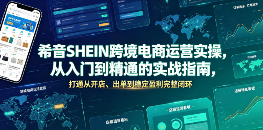 希音SHEIN跨境电商运营实操，从入门到精通的实战指南，打通从开店、出单到稳定盈利完整闭环-创业资源网