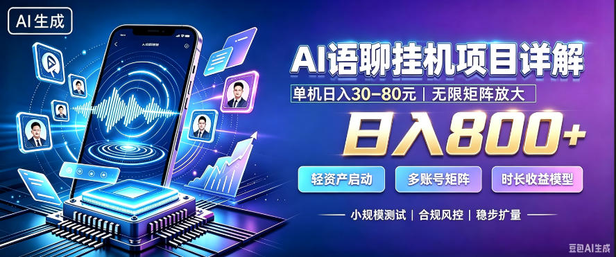 AI聊天挂G项目，日入800+，适用个人副业，支持工作室矩阵操作，放大收益【揭秘】-创业资源网