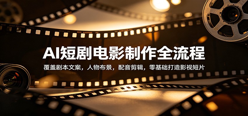 AI短剧电影制作全流程：覆盖剧本文案，人物布景，配音剪辑，零基础打造影视短片-创业资源网