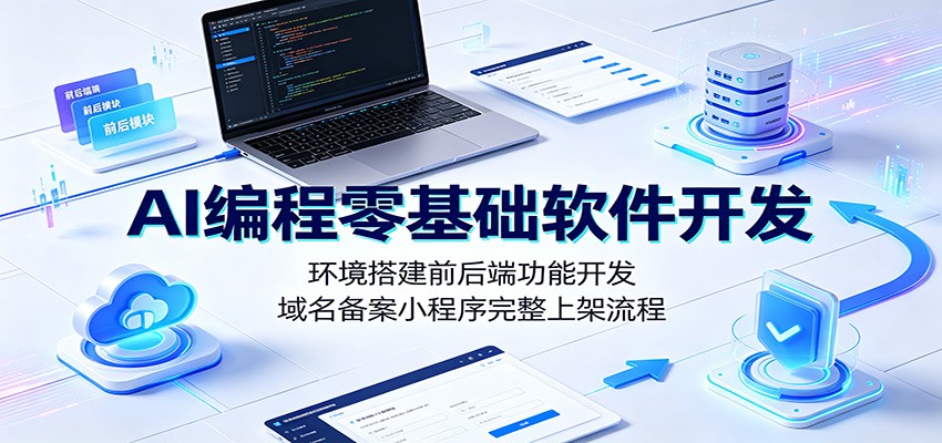 AI编程零基础软件开发：环境搭建前后端功能开发，域名备案小程序完整上架流程-创业资源网