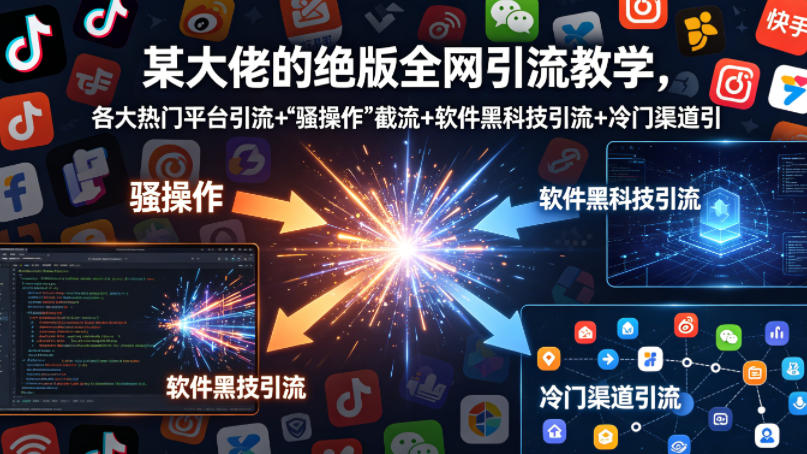 某大佬的绝版全网引流教学，各大热门平台引流+”骚操作”截流+软件黑科技引流+冷门渠道引流等-创业资源网