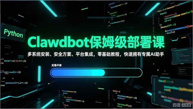 （17343期）Clawdbot保姆级部署课，多系统安装、安全方案、平台集成，零基础教程，快速拥有专属AI助手-创业资源网