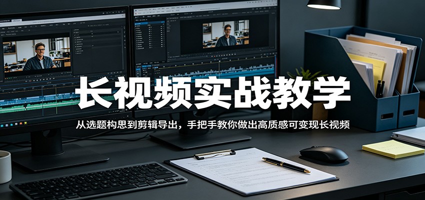 长视频实战教学，从选题构思到剪辑导出，手把手教你做出高质感可变现长视频-创业资源网