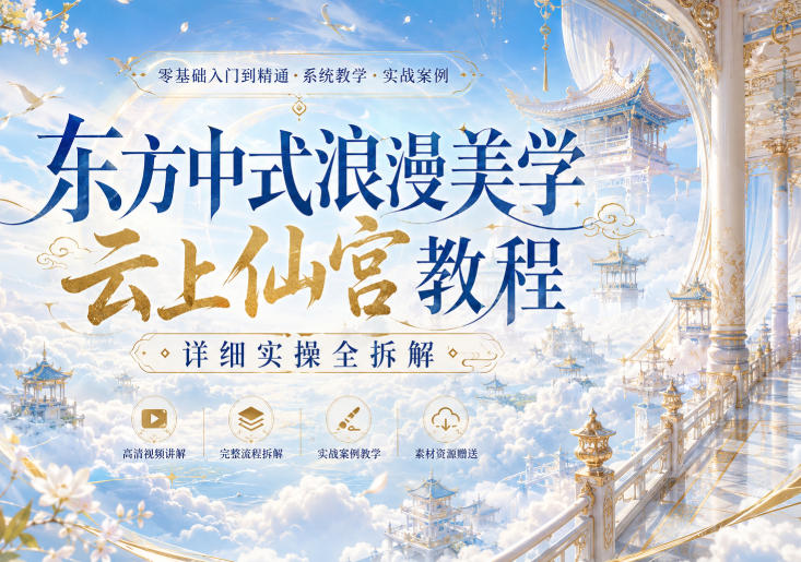 东方中式浪漫美学云上仙宫教程，详细实操全拆解-创业资源网