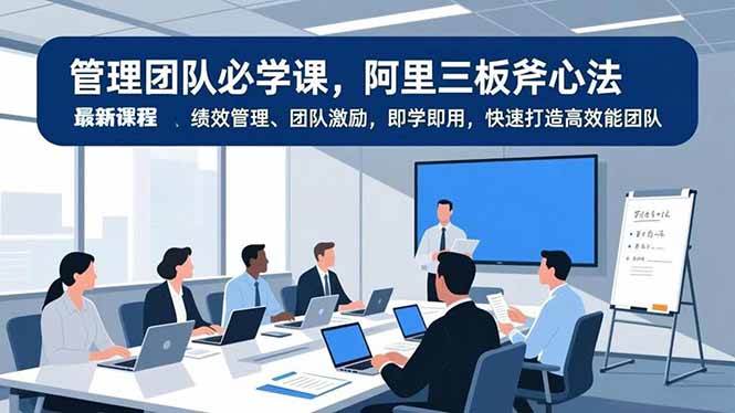 （16929期）管理团队必学课，阿里三板斧心法、绩效管理、团队激励，即学即用，快速打造高效能团队-创业资源网