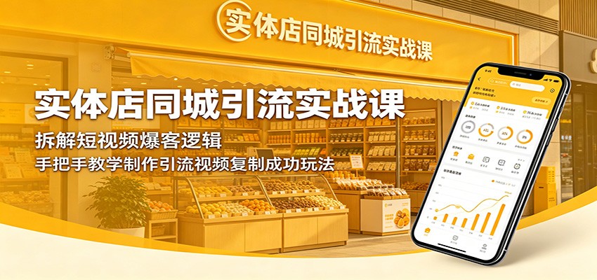 实体店同城引流实战课：拆解短视频爆客逻辑，手把手教学制作引流视频复制成功玩法-创业资源网