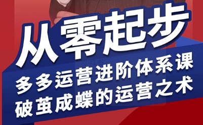 拼多多运营进阶系统课，从零起步，多多运营进阶体系课，破茧成蝶的运营之术（更新26年4月）-创业资源网