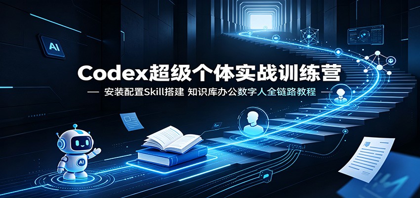 Codex超级个体实战训练营:安装配置Skill搭建,知识库办公数字人全链路教程-创业资源网