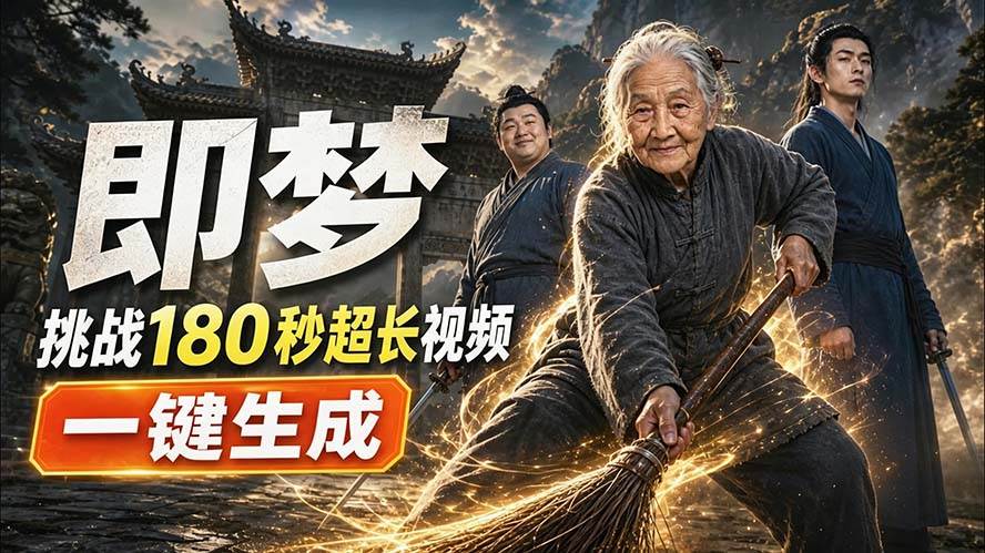 （20112期）即梦挑战180秒超长视频！一键生成3分钟电影？完整制作流程详细分享！-创业资源网